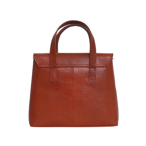 Assots London BENTLEY Designer-Tasche aus echtem Leder mit abnehmbarem Schulterriemen, Schlangenhautmuster, Größe 25x5x18 cm, Braun image number 2