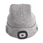 Vielseitige Strickmütze mit Bluetooth und eingebautem LED-Licht, 21x28cm, grau image number 3