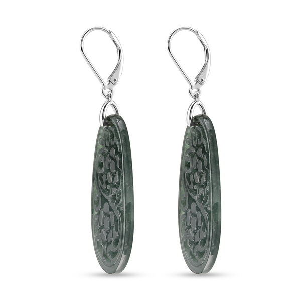 D'Joy Nat&uuml;rlicher Olmek Jadeit Ohrringe 925 Silber Rhodiniert ca. 35,00 ct. image number 3
