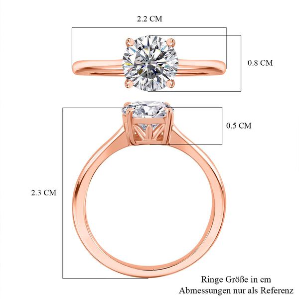 Moissanit Ring, 925 Silber ros&eacute;vergoldet - 1,18 ct. image number 7