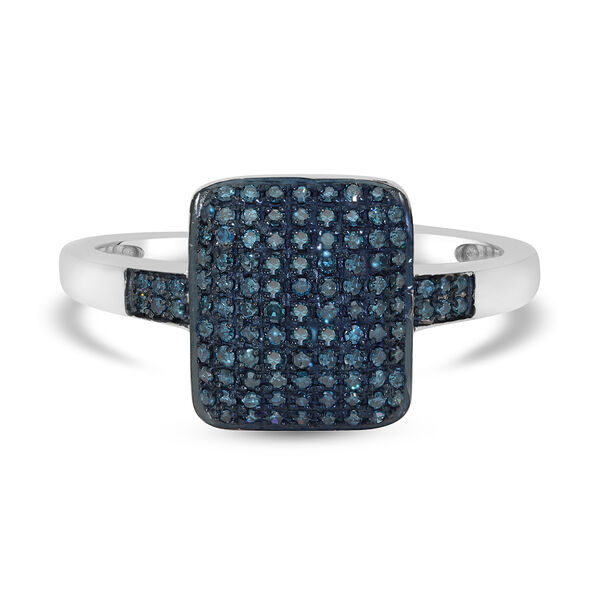 Blauer Diamant Ring 925 Silber Platin-&Uuml;berzug