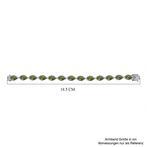 Natürliches Peridot Armband, ca. 18 cm, 925 Silber rhodiniert ca. 11.40 ct image number 3