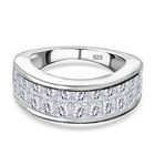 Moissanit Ring, 925 Silber platiniert (Größe 20.00) ca. 3.34 ct