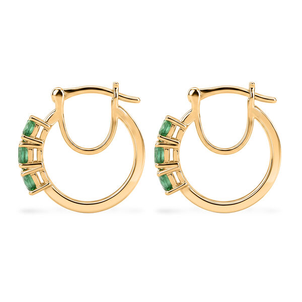 D'Joy Socoto Smaragd Ohrringe 925 Silber 750 Vergoldet ca. 0.94 ct image number 4