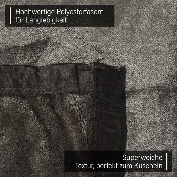 Premium Kuscheldecke aus 100% Mikrofaser, 450 gsm, Größe: 150x220 cm, beige image number 10