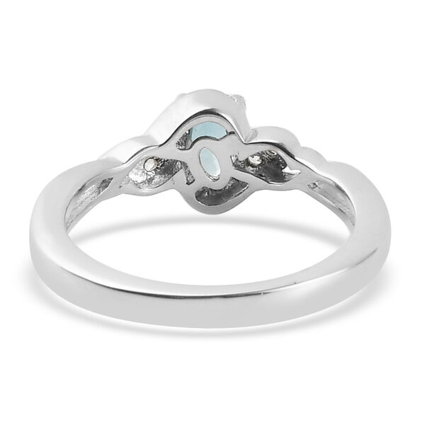 Kambodschanischer, blauer und wei&szlig;er Zirkon Ring in Silber, 0,77 ct. image number 6