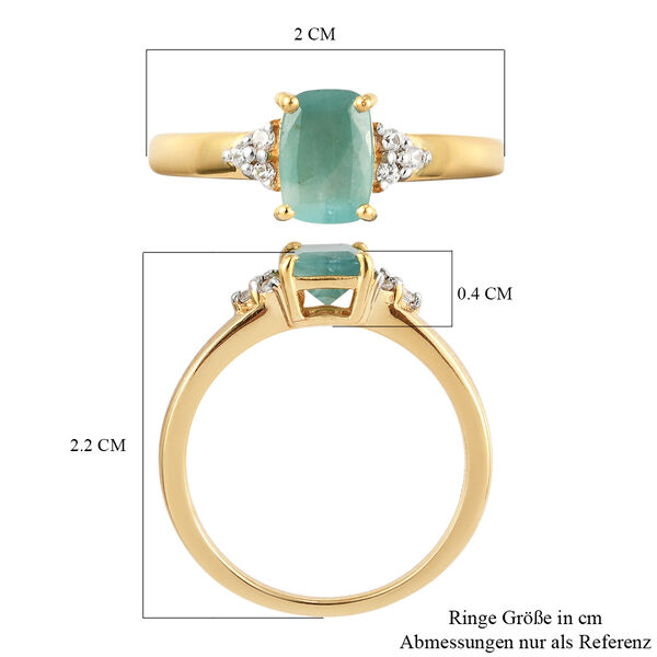 Grandidierit und Zirkon Ring 925 Silber vergoldet  ca. 1,01 ct image number 7