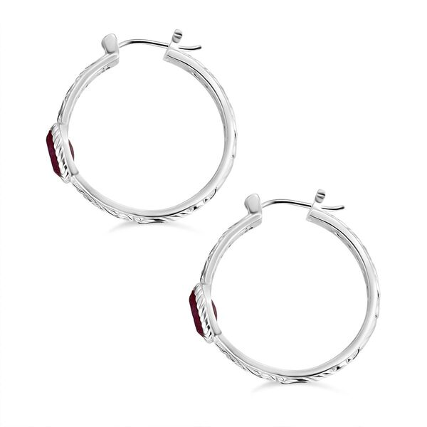 Royal Bali - Afrikanischer Rubin (Fissure gefüllt) Ohrringe 925 Silber ca. 2.42 ct image number 3