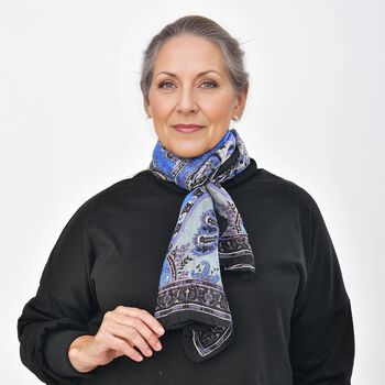 Geschmeidiger Luxuri&ouml;ser 100% Seiden-Schal, 50 x 160 cm, schwarz