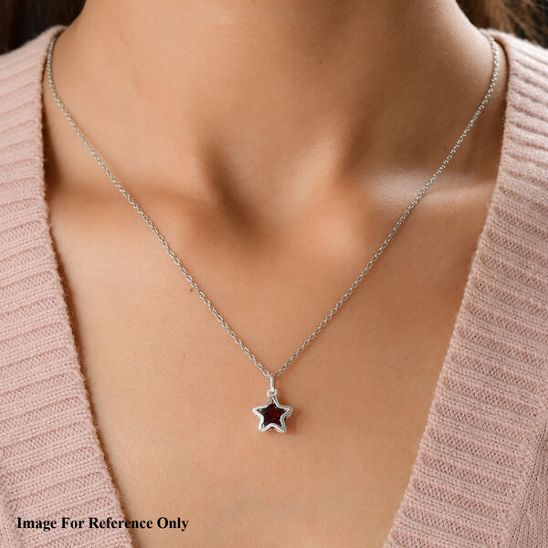 Roter Granat Stern-Anh&auml;nger, 925 Silber ca. 1,49 ct image number 2