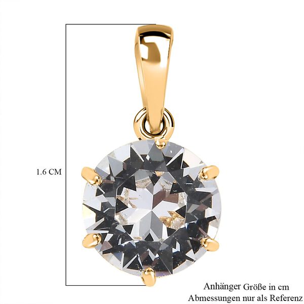 J Francis gefertigt mit SWAROVSKI- Weißer Swarovski Kristall-Anhänger, 925 Silber 750 Gelbgold Vermeil image number 6