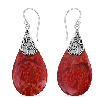 Royal Bali - Koralle Ohrringe, 925 Silber