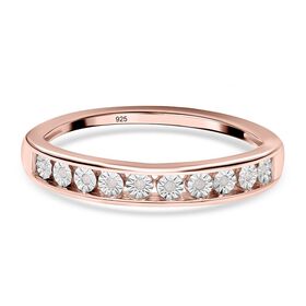 Diamant Ring, 925 Silber Roségold Vermeil