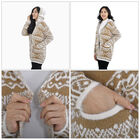 Winter-Kapuzenpullover mit 2 Taschen, Khaki und weiß image number 6