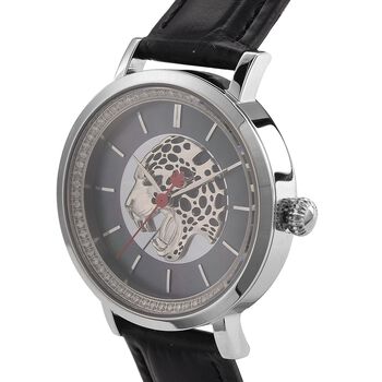 William Hunt - Moissanit Uhr, Swiss Ronda Uhrwerk, Reiner Edelstahl, Schwarz, ca. 0.20 ct