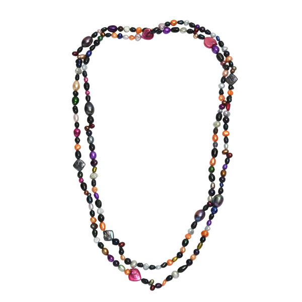 Mehrfarbige gef&auml;rbte Perle Halskette ca. 122 cm image number 3