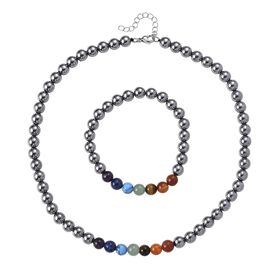 Terahertz, Mehrfarbig Edelsteine Schmuckset 316L Edelstahl ca. 280,00 ct.