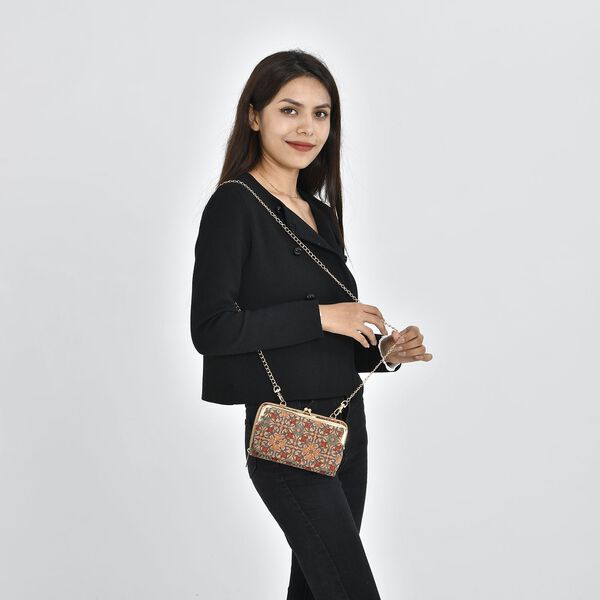 Crossbody Tasche aus Naturkork mit RFID-Schutz, Suzani image number 1