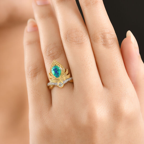 D'Joy Pfau Triplett Quarz und Zirkon Ring und Anh&auml;nger image number 3