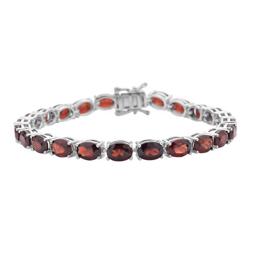 Rotes Granat Armband, ca. 20 cm, 925 Silber rhodiniert ca. 25,53 ct image number 0