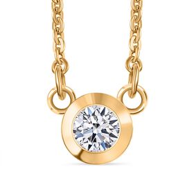 LUXURIANT DIAMANT - Lab Grown Diamant SI-GH Halskette ca. 45 cm 925 Silber 750 Gelbgold Vermeil ca. 0.20 ct