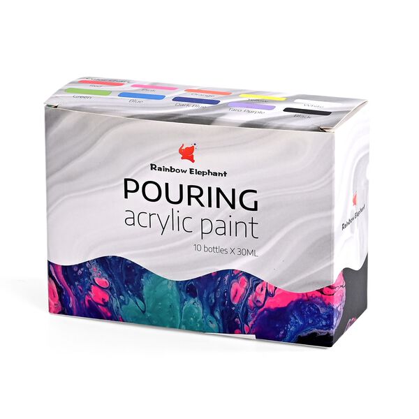 LIVMORE Kreatives Acryl Pour Art DIY Set mit Dekor Eiern und Farben image number 5