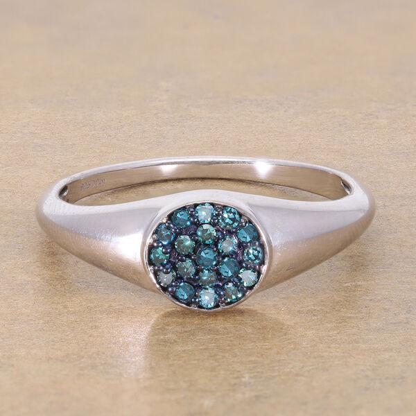 Blauer Diamant Ring 925 Silber platiniert  ca. 0,20 ct image number 2