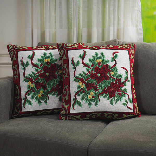 2er-Set Jacquard gewebte Kissenbezüge, Weihnachtsmotiv, Größe 45,7x45,7 cm  image number 2