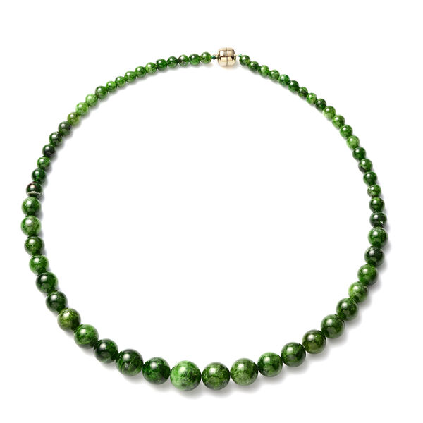 Nat&uuml;rliche Chromdiopsid-Halskette, 45 cm, 375 Gelbgold ca. 263,84 ct