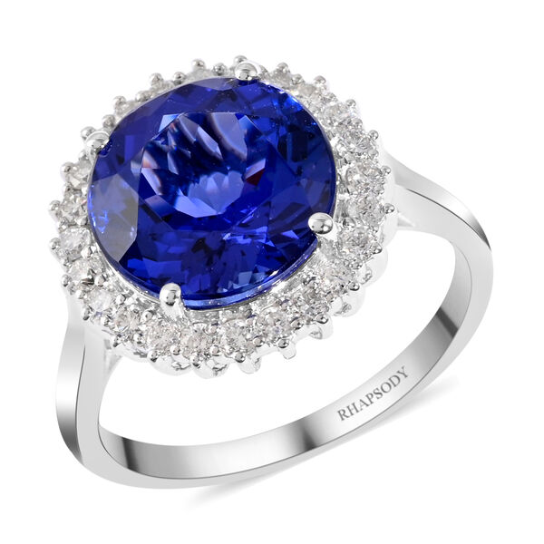 RHAPSODY AAAA Tansanit und VS EF zertifizierter und gepr&uuml;fter Diamant-Ring - 5 ct.