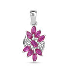 Afrikanischer Rubin (Fissure gefüllt) Anhänger 925 Silber rhodiniert ca. 0.90 ct