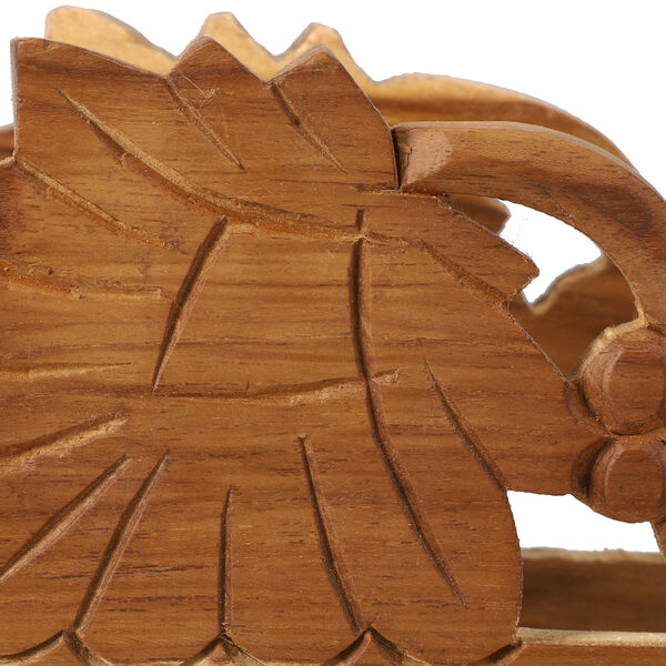 Untersetzer mit handgeschnitztem Ständer aus Teakholz, Größe 12,7x12,7x7,6 cm, Braun image number 7