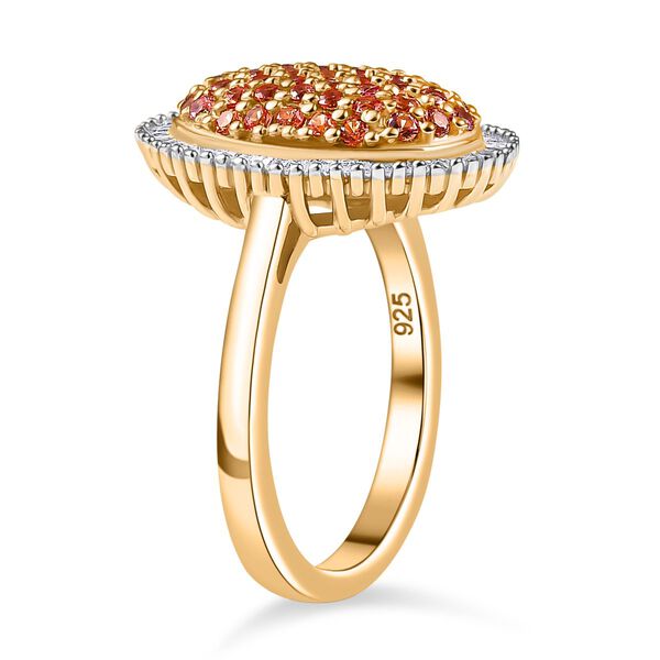 AAA Padparadscha Saphir und Diamant Ring - 1,03 ct. image number 4
