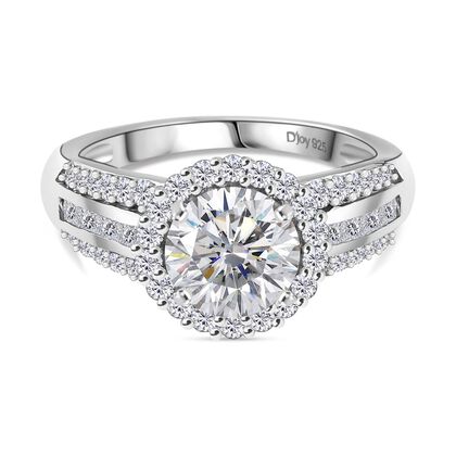 D'Joy Moissanit Ring 925 Silber rhodiniert (Gr&ouml;&szlig;e 17.00) ca. 2,16 ct