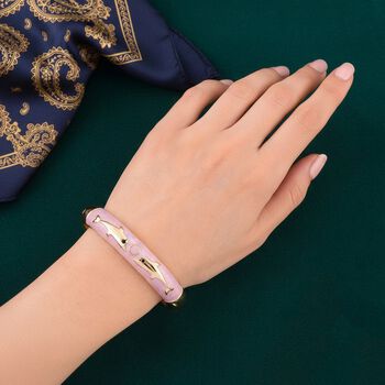 Emaille-Armreif mit Fischmotiv, Rosa, ca. 18,5 cm