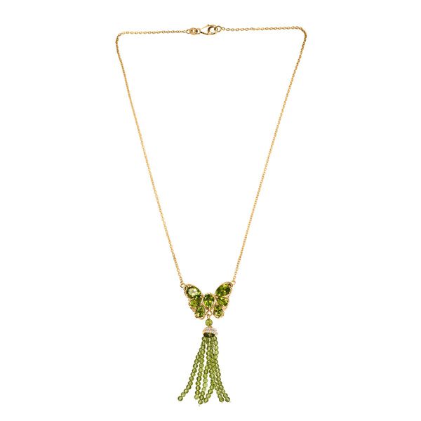 D’Joy Peridot und Zirkon Halskette, 45cm - 22,53 ct. image number 5