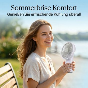 LIVMORE Akku Ventilator, oszillierend, 7 Zoll, Wei&szlig;