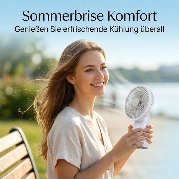 LIVMORE Akku Ventilator, oszillierend, 7 Zoll, Wei&szlig; image number 2