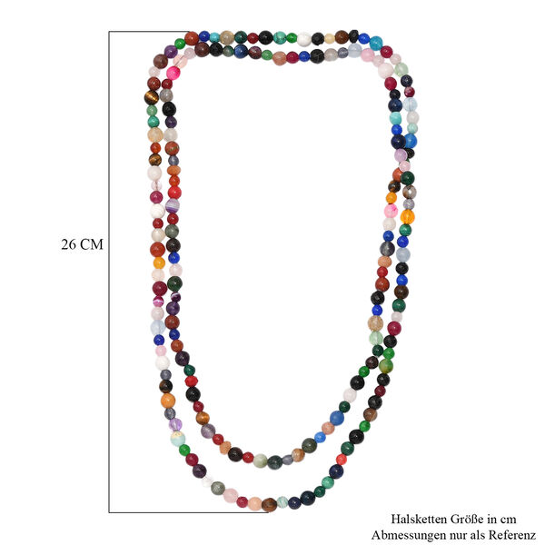 Multi Edelstein Halskette, 127 cm- 450 ct. image number 5