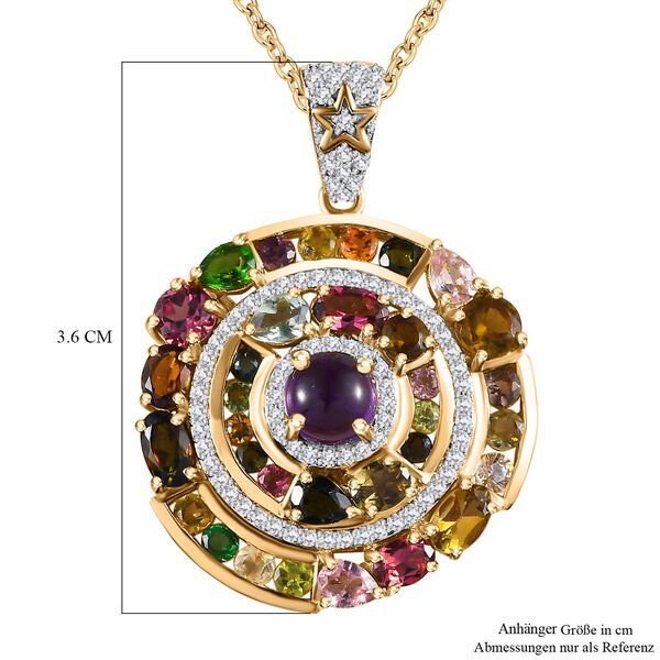 GP Celestial Dream Kollektion- Multi-Turmaline, afrikanischer Amethyst, Zirkon und blauer Saphir-Anh&auml;nger mit 45cm Kette -5,99 ct. image number 6