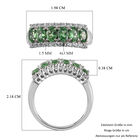 Tsavorite Granat Ring 925 Silber Platin-Überzug image number 3