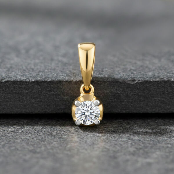 LUXURIANT DIAMOND - Lab Grown Diamant I2 Anh&auml;nger 925 Silber 750 Gelbgold vermeil (10-15 Werktage Lieferzeit) ca. 0.20 ct image number 2