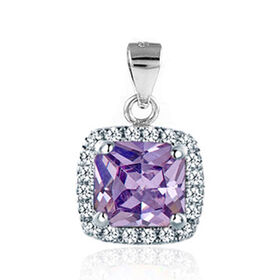 LUSTRO STELLA- Amethyst Zirkonia Anhänger