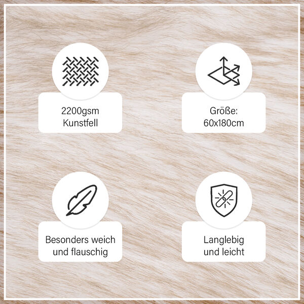 Kunstfell Teppich, weiß meliert image number 7