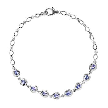 Tansanit-Armband, ca. 19 cm, 925 Silber platiniert ca. 1.31 ct