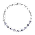 Tansanit-Armband, ca. 19 cm, 925 Silber platiniert ca. 1.31 ct