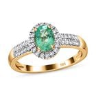 AA Kolumbianischer Smaragd, Weißer Diamant Ring, 585 Gold (Größe 21.00) ca. 0.99 ct image number 3