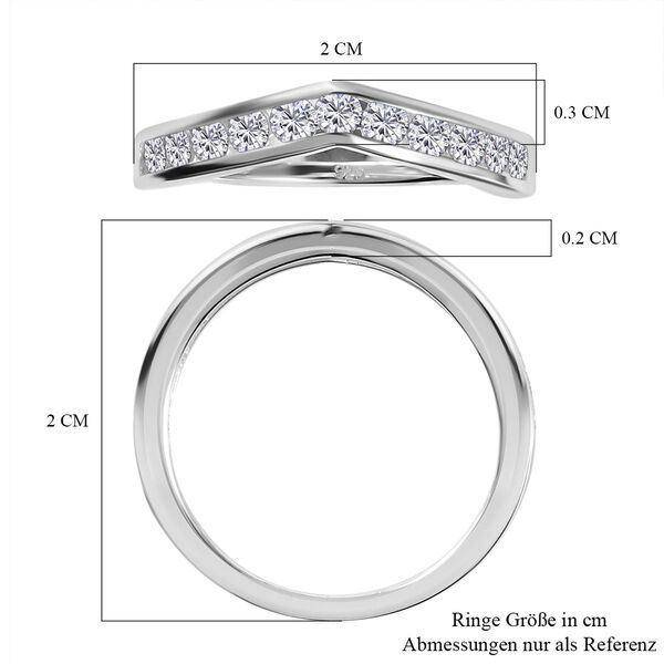 Wei&szlig;er Zirkon Ring, 925 Silber (Gr&ouml;&szlig;e 16.00) ca. 0.91 ct image number 7