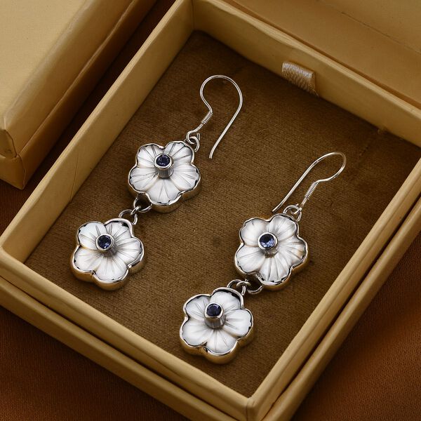 Sajen Silver- Afrikanische Amethyst und Perlmutt-Ohrringe - 0,44 ct. image number 2