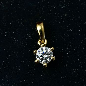 Moissanit Anh&auml;nger 925 Silber 750 Gelbgold Vermeil ca. 0.23 ct